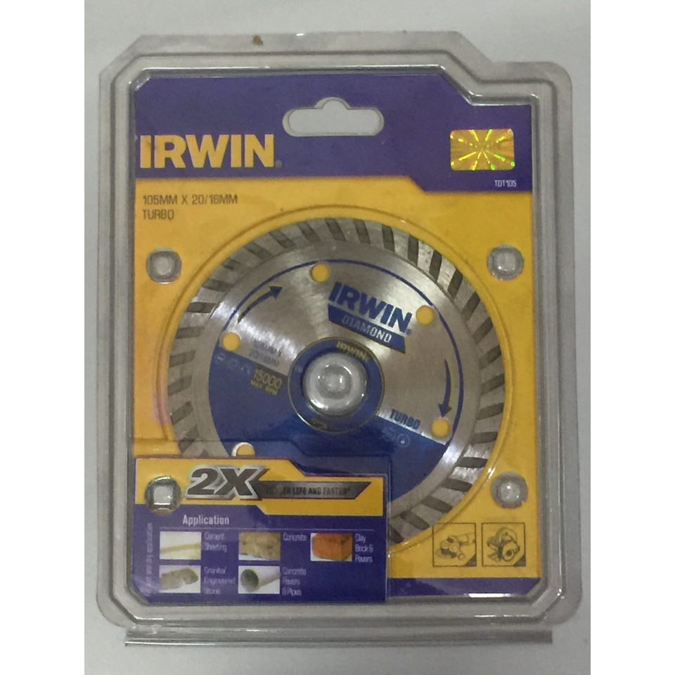 Irwin makita Diamond wheel cutter 4inch cutting disc wet and dry turbo