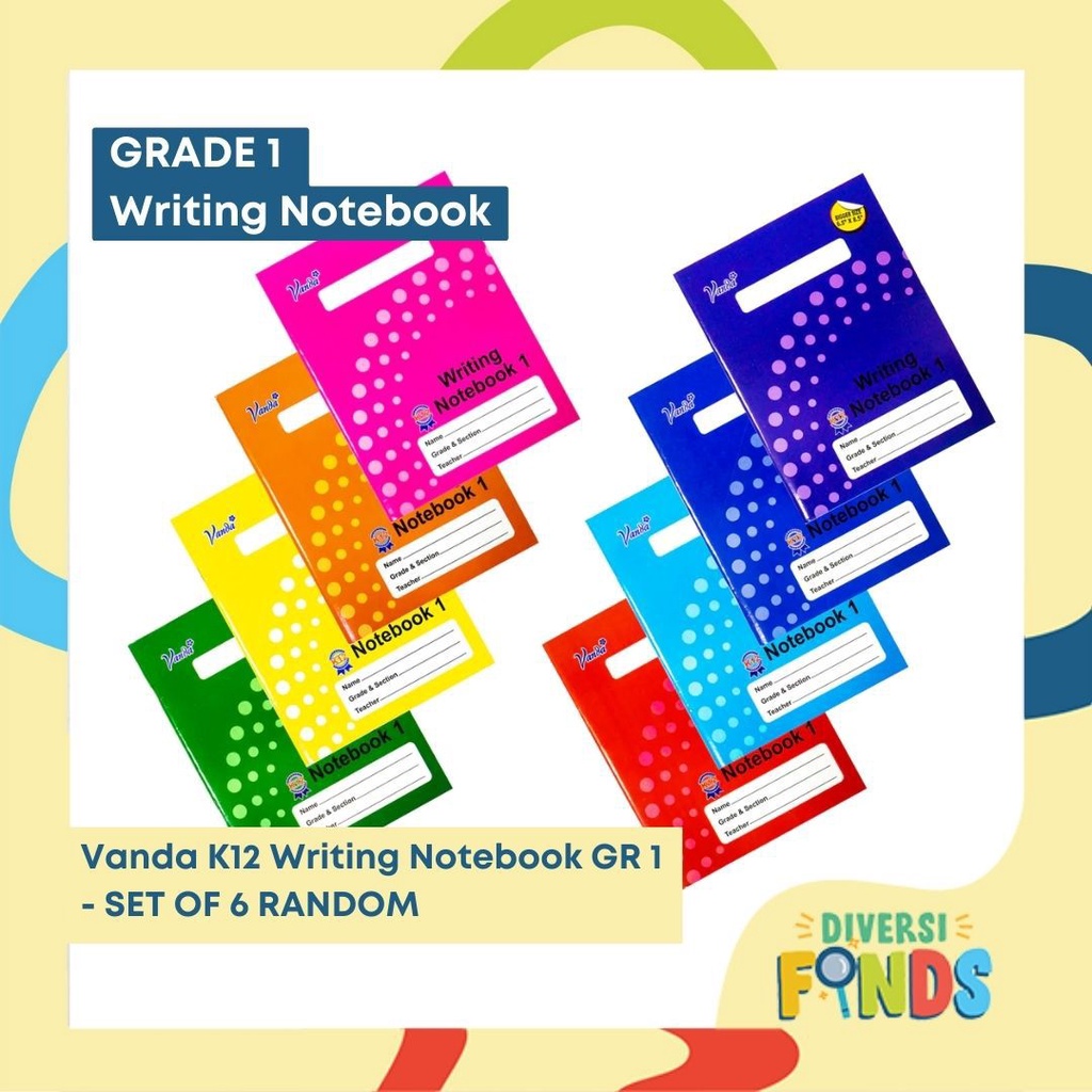 1pc Vanda Prep, Grade 1, and Grade 2 Color Coding WRITING Notebook