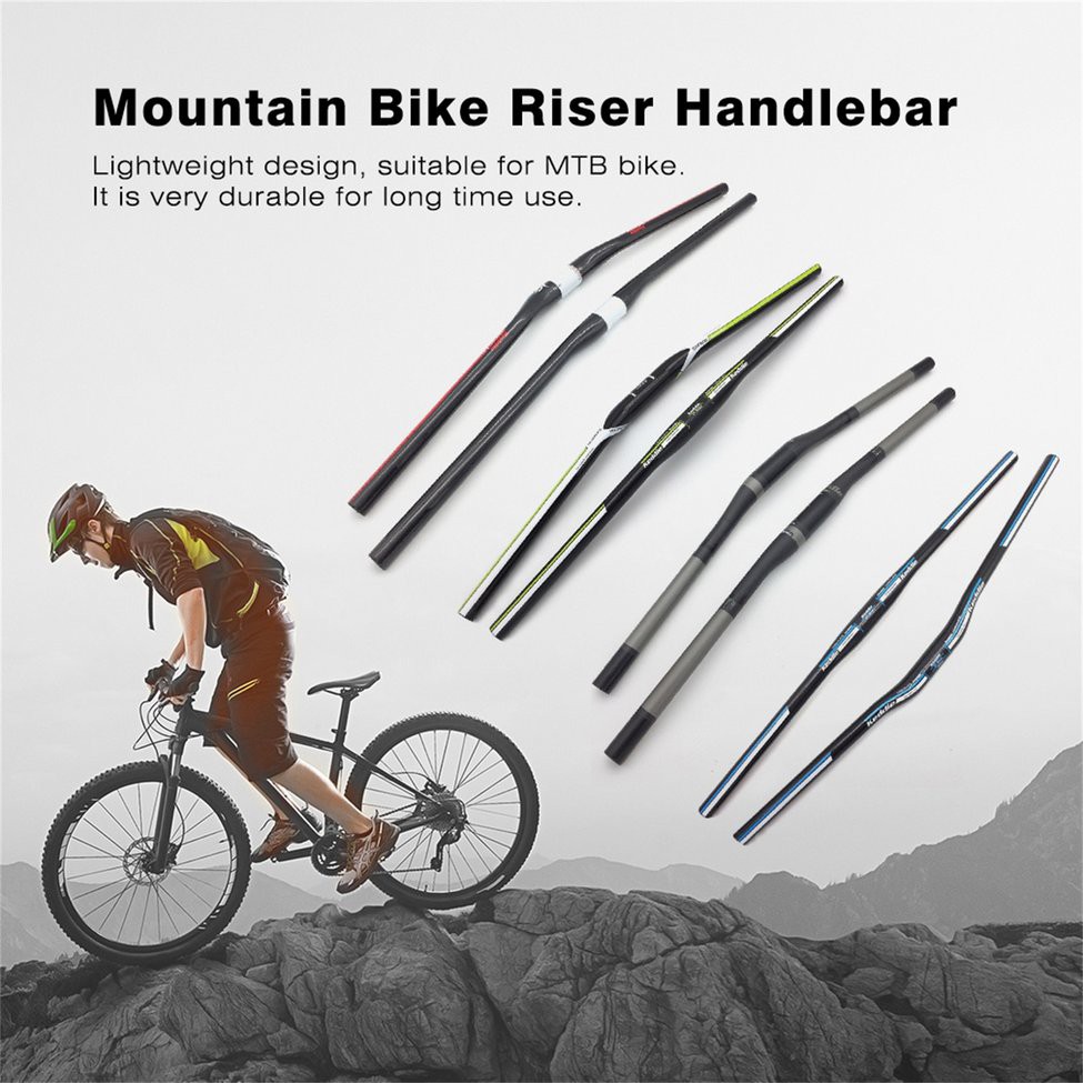 TOSEEK Full Carbon Fiber Mountain Bike Handlebar Bicycle Riser Handlebars Riser Bars 3K Matte MTB Handlebars Carbon Fiber