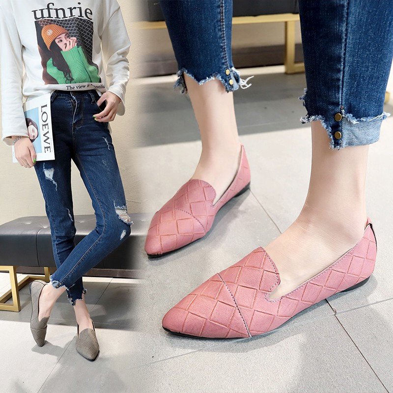 pink flat shoes ladies