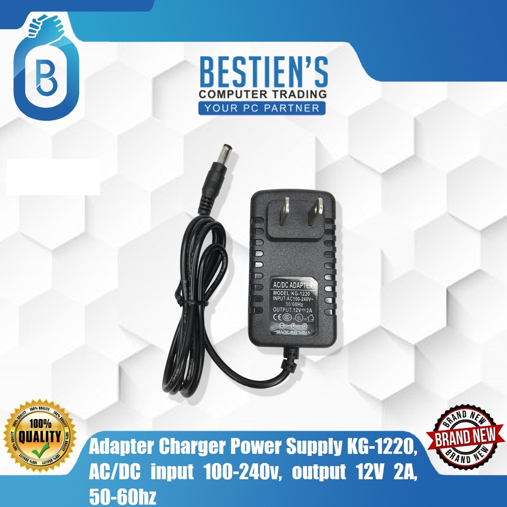Acdc Adapter 100 240v 50 60hz Output 12v 2a Adapter Charger Power Supply KG-1220, AC/DC input 100-240v, output 12V