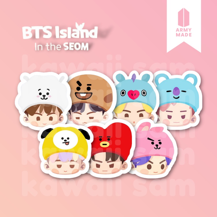 BTS in the Seom BT21 Bubble Head Stickers | Kawaii Sam | Shopee Philippines