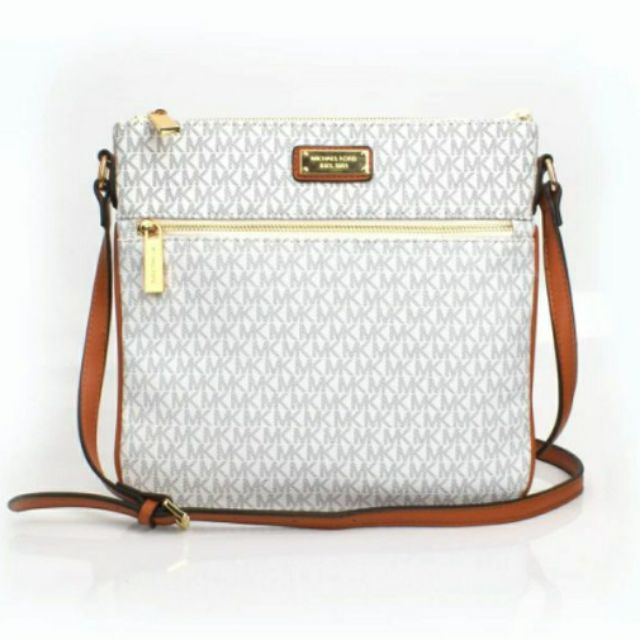 mk white shoulder bag