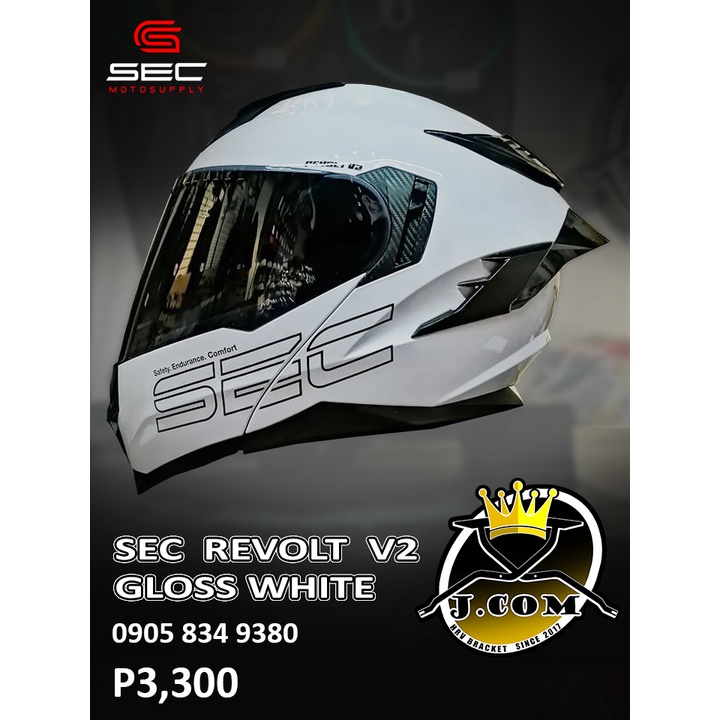 SEC REVOLT V2 with CLEAR VISOR / Dual Visor MODULAR Helmet Shopee