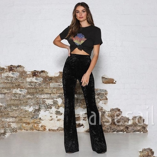 velvet high waisted trousers