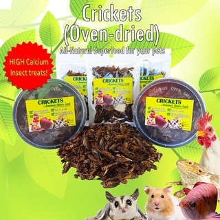 DRIED CRICKET High Calcium Pet Food for Fish, Birds, Hamster, Exotic, Reptiles (GREENSECT)