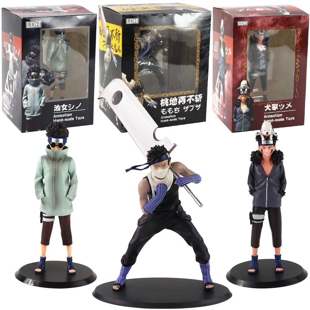 Naruto Inuzuka Kiba Aburame Shino Momochi Zabuza Pvc Action Pvc Action Figures Doll Collectible Model Toy Shopee Philippines