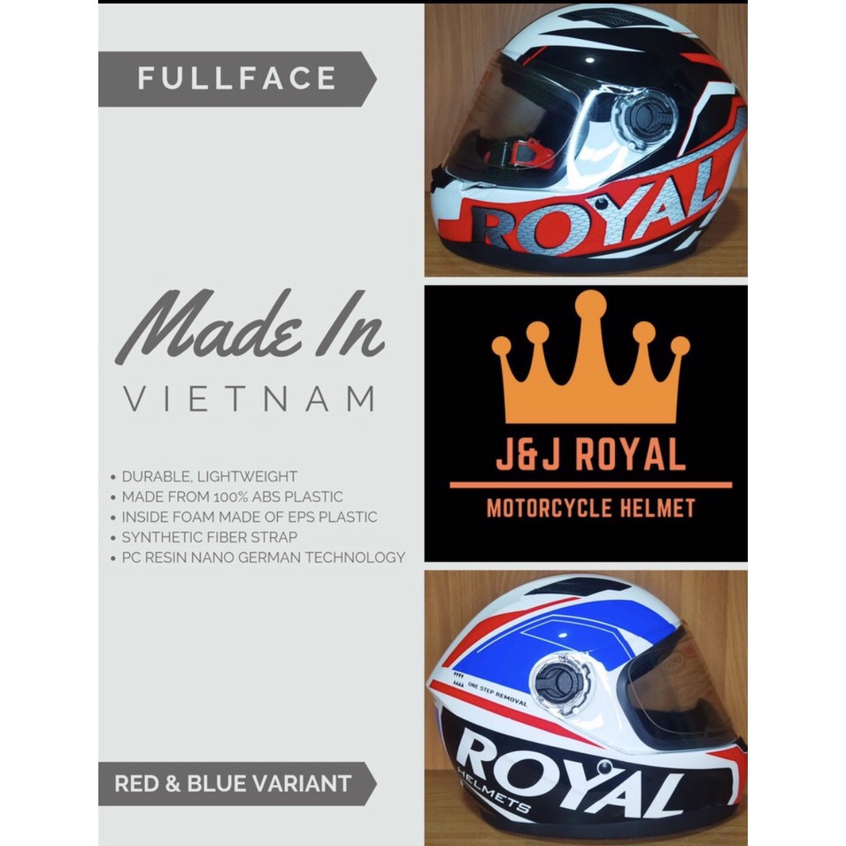J&J Royal Full Face Helmet MT136 DTI ICC REGISTERED Shopee Philippines
