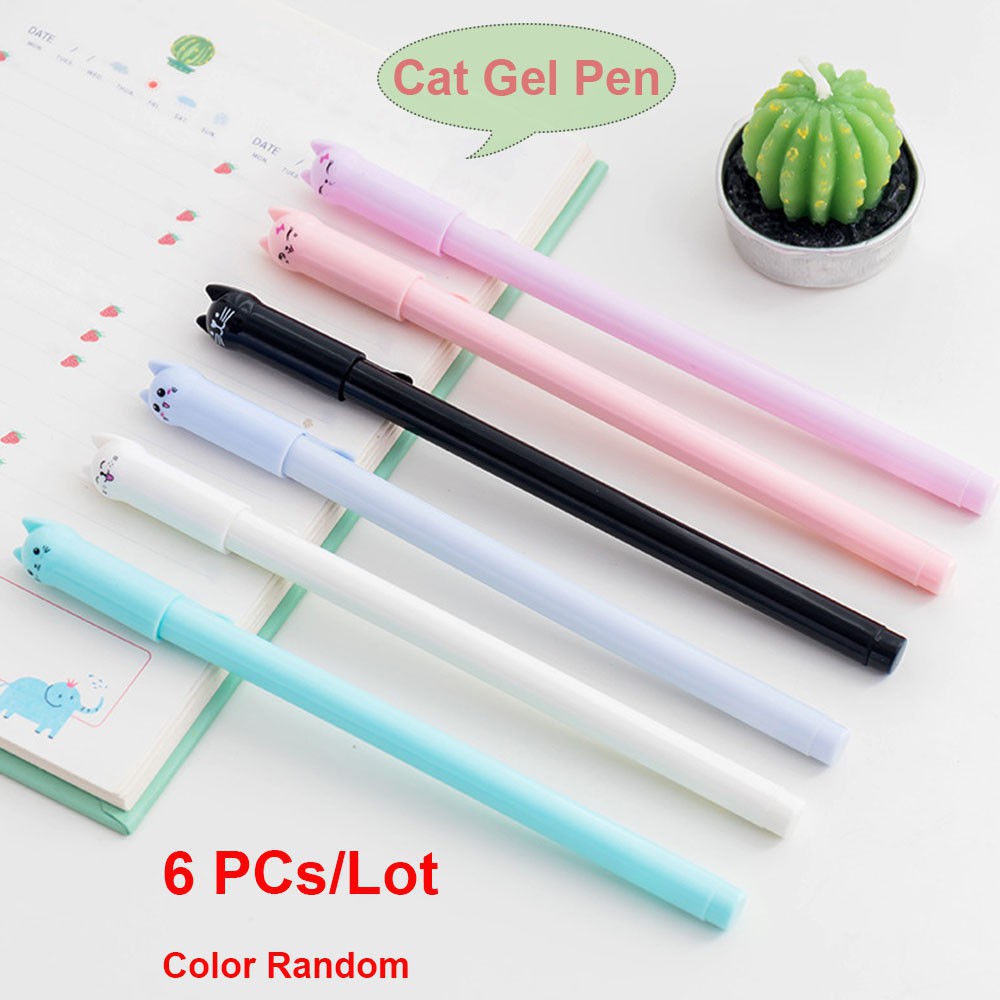 4Pcs//Set Kawaii Cat Gel Pen Claw Black Ink Pens Writing Stationery Students Pen
