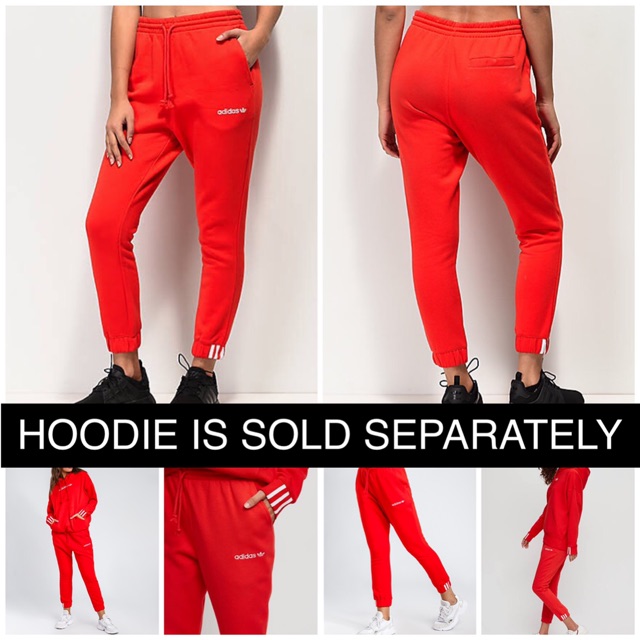 adidas jogging pants red