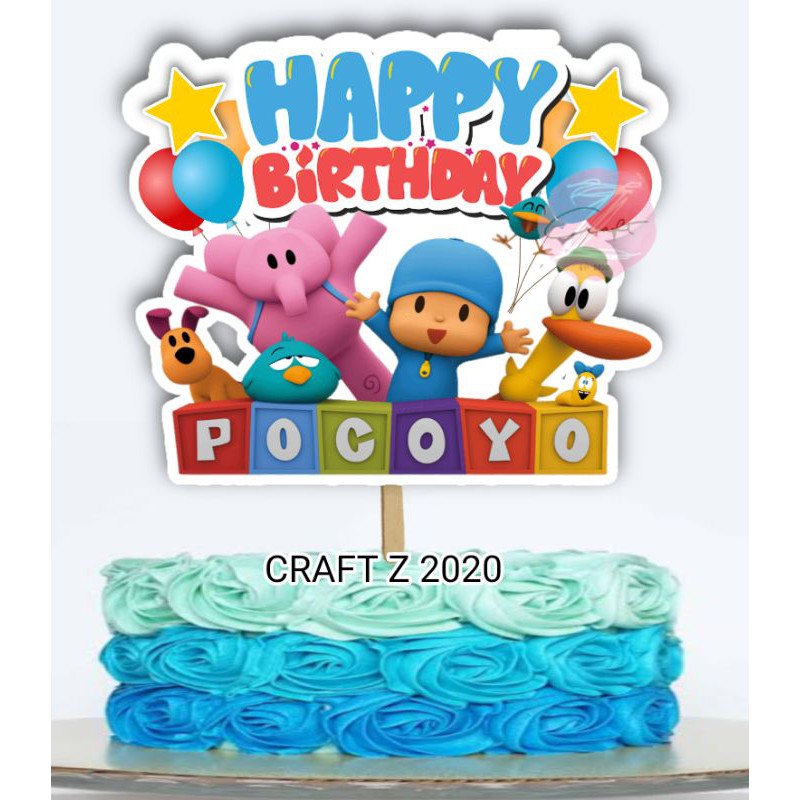 Pocoyo banner Birthday Party Balloon CUPcake topper cake Supplies Decoration NEW 