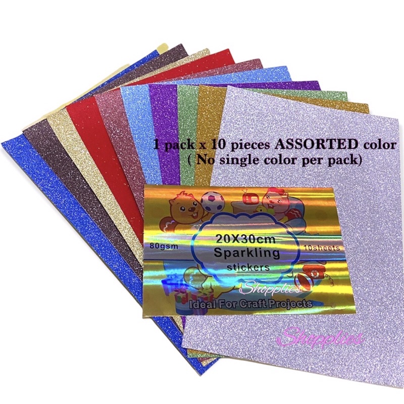 Glitter Sticker Paper Plain (Sparkling, Glitter Paper, Art Craft) Shopee Philippines