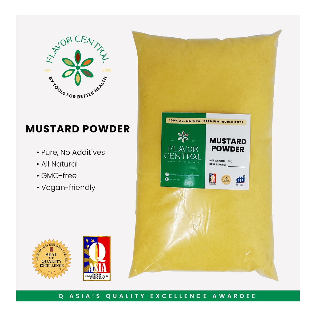 Flavor Central Mustard Powder 1KG Pure Natural Vegan Halal Shopee