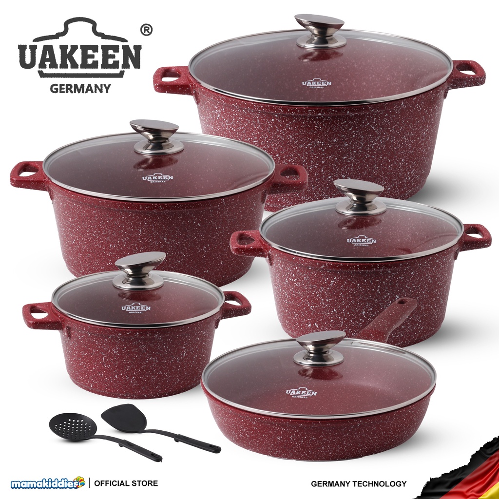 Uakeen Cookware Set 6/10/12cm Coating Non Stick Casserole Set Cooking