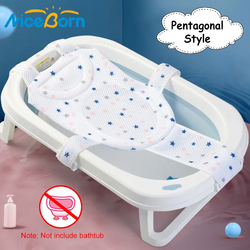 NiceBorn Baby Bathtub Mat Adjustable Baby Bath Seat Infant Safety