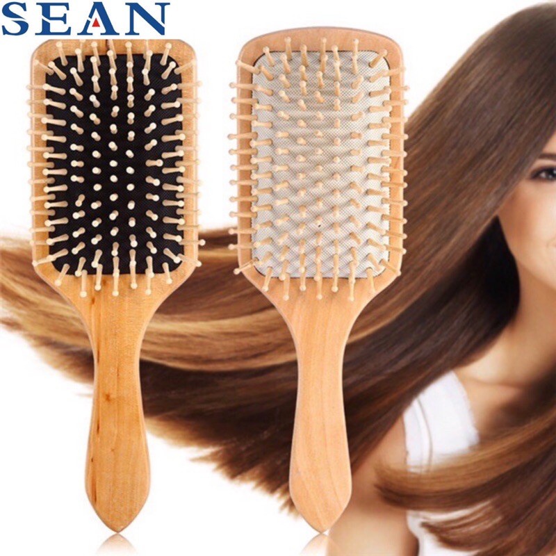 Wood Paddle brush salon Wood keratin hair brush hair comb Shopee
