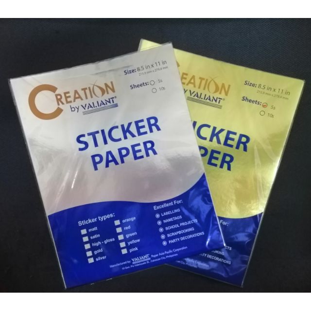 metallic sticker paper