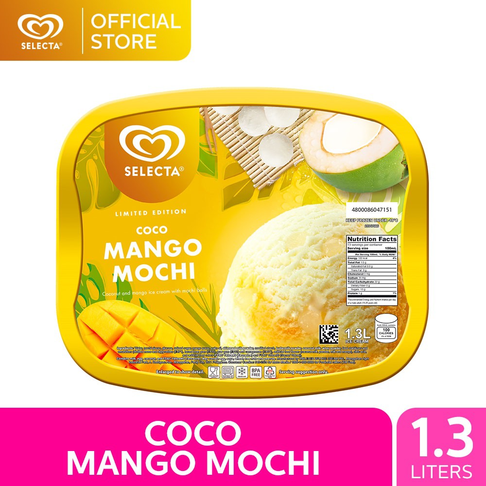 Selecta Coconut Mango Mochi Ice Cream 1 3l Shopee Philippines