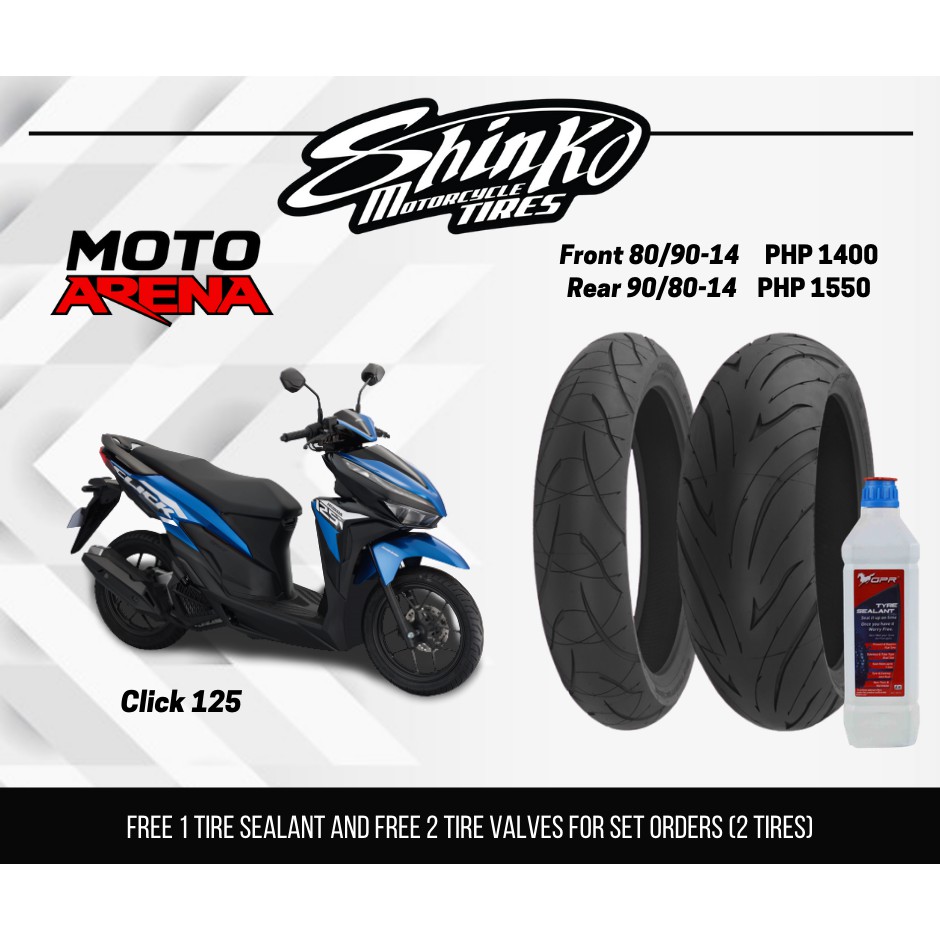 Shinko Tires Sizes For Honda Click 125 Shopee Philippines