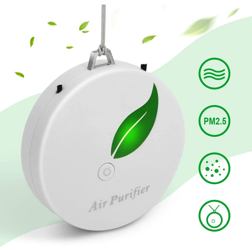 Mini Wearable Air Purifiers Necklace Portable Smoke Purifier to Remove Smoke Odor, USB 