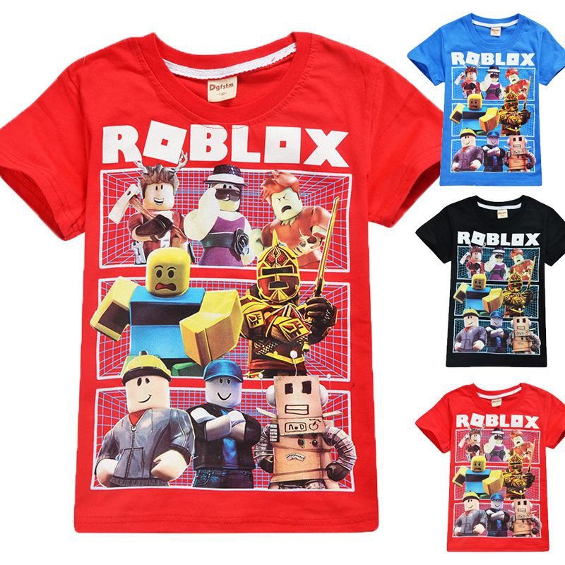 Ready Stock Roblox Character Game Shirt Children Roblox Print Cotton Short Sleeve Casual T Shirt Shopee Philippines - roblox r shirt