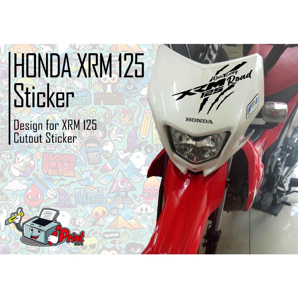 Honda XRM 125 Sticker XRM Decals, XRM Sticker, Waterproof, Cut Out