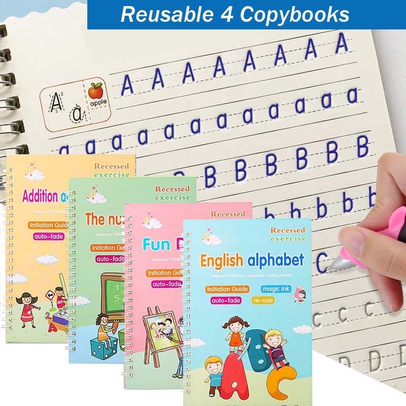 Kids Reusable Learning Copybook Reading and Writing Book Education ...