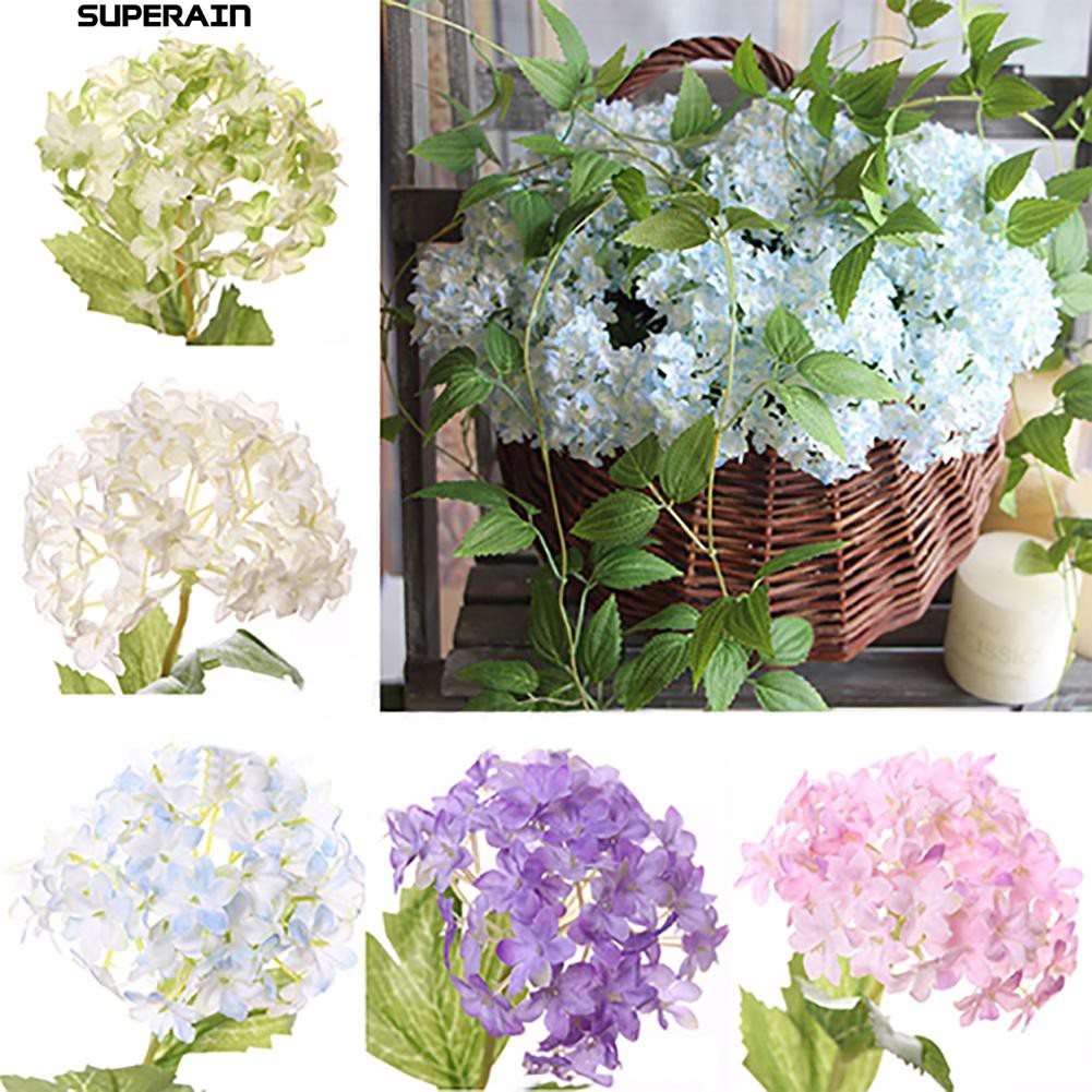 SUP 1 Pc Artificial Faux Silk Floral Flowers Hydrangea ...