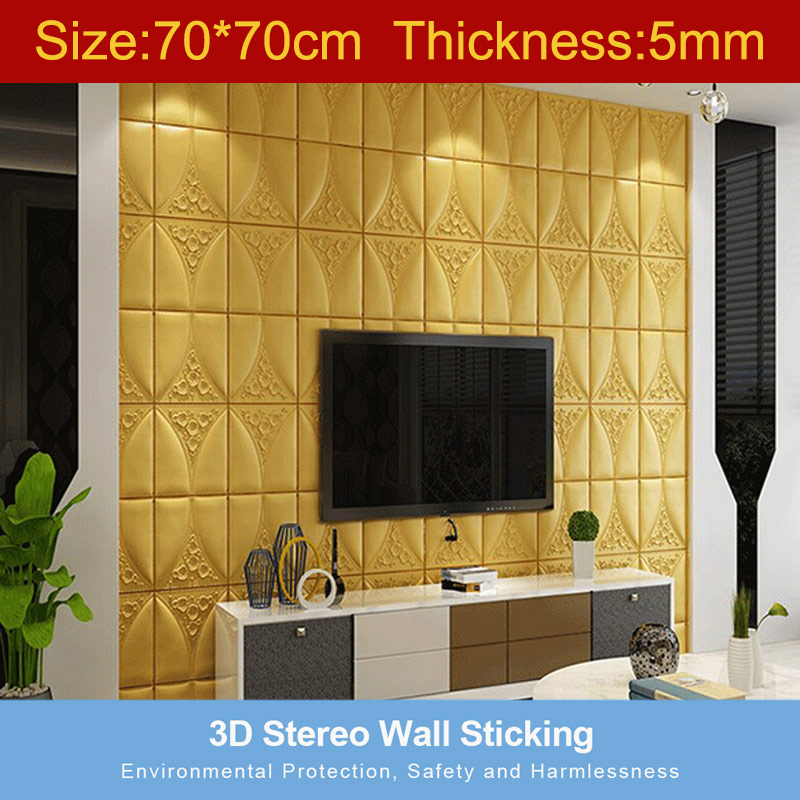 PVC Foam 3D Wall Stickers Home Decor Wallpaper DIY Waterproof Self-adhesive  Brick Living Room Decorative Sticker 70*70CM | Shopee Philippines