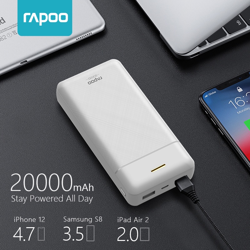 Rapoo S2002 20000mAh Powerbank Dual USB High-capacity Power Bank Fast ...