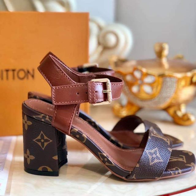 louis vuitton block heel sandals