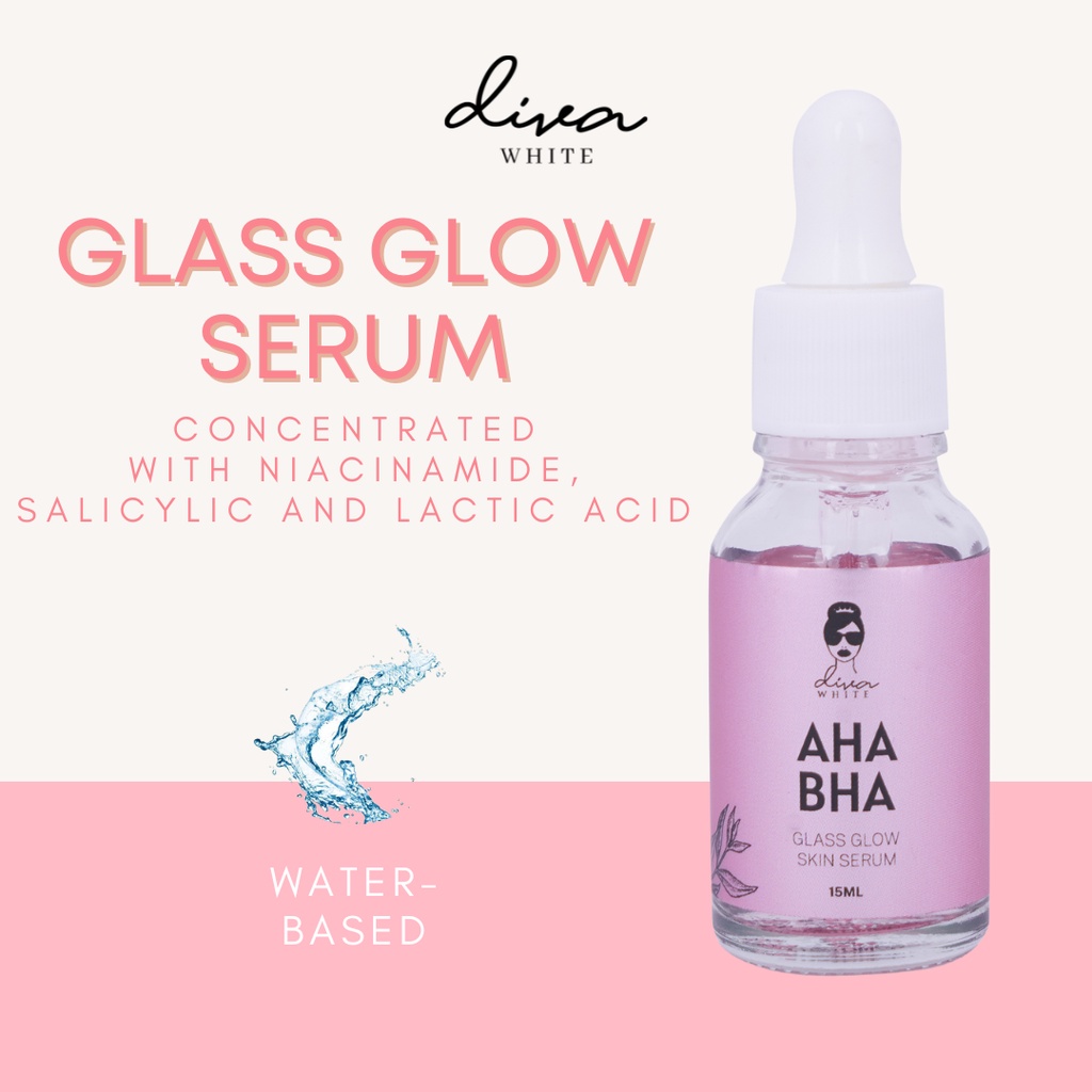 AHA BHA Glass Glow Skin Serum with Tea Tree Anti Acne Brightening (15ml ...