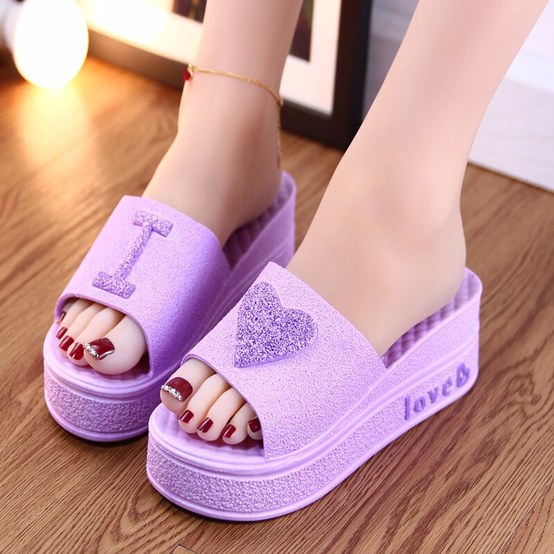 platform heels slippers