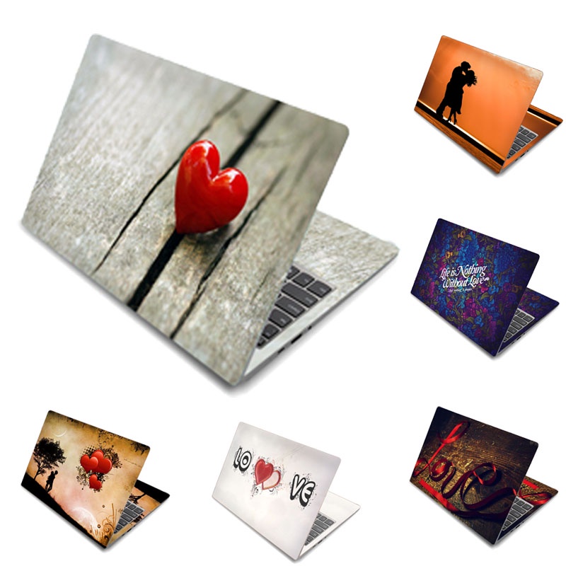 Love Theme Laptop Adhesive Sticker 2pcs Decal Skin Laptop Cover Art