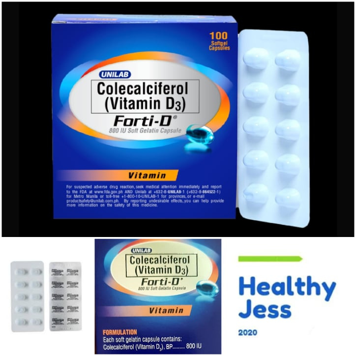 FORTI D 800IU (Vitamin D3) 10 Softgels/1pad Unilab Shopee Philippines