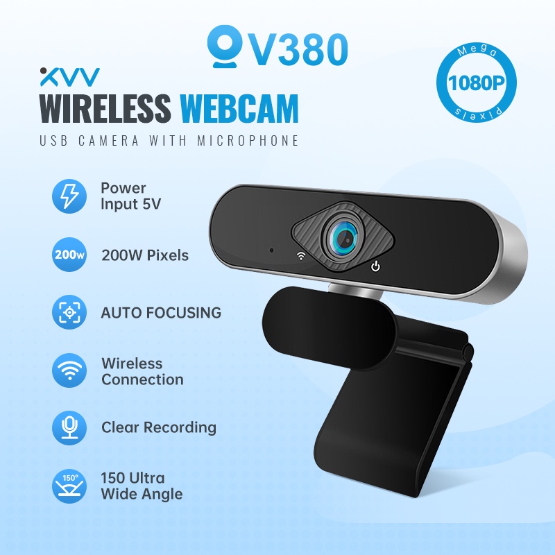 Xiaovv By V380 cam Wireless USB Camera With Microphone 2K 1080P HD