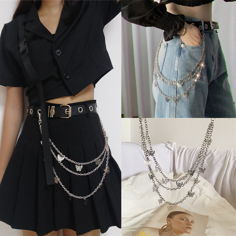 Japanese Style Simple Design Skirt & Pants Chain Belt Personality Cool ...