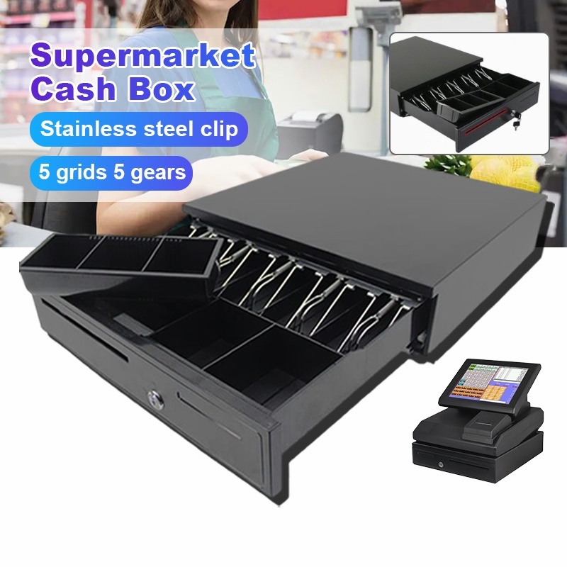 Cashier Box Drawer Cash Box Supermarket Bills 5 Grids 5 Gears Money