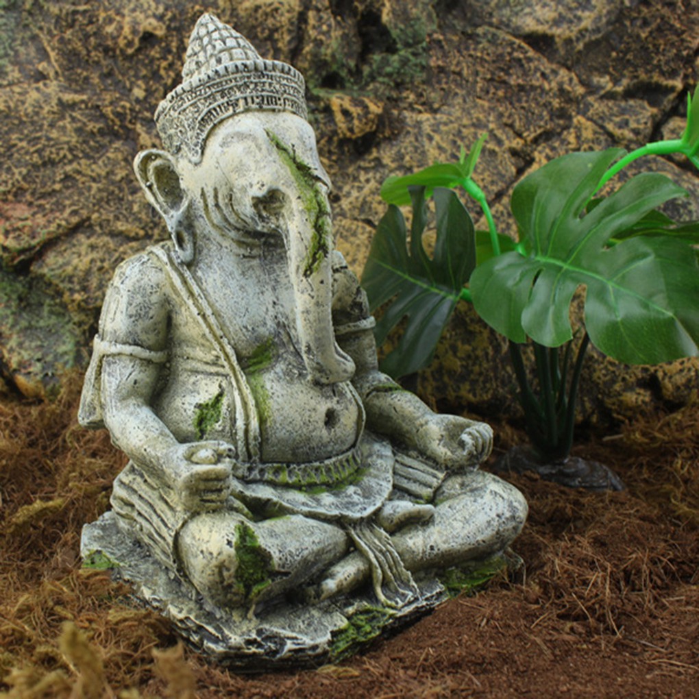 Aquarium Fish Tank Decoration Elephant Head Buddha Simulation Of