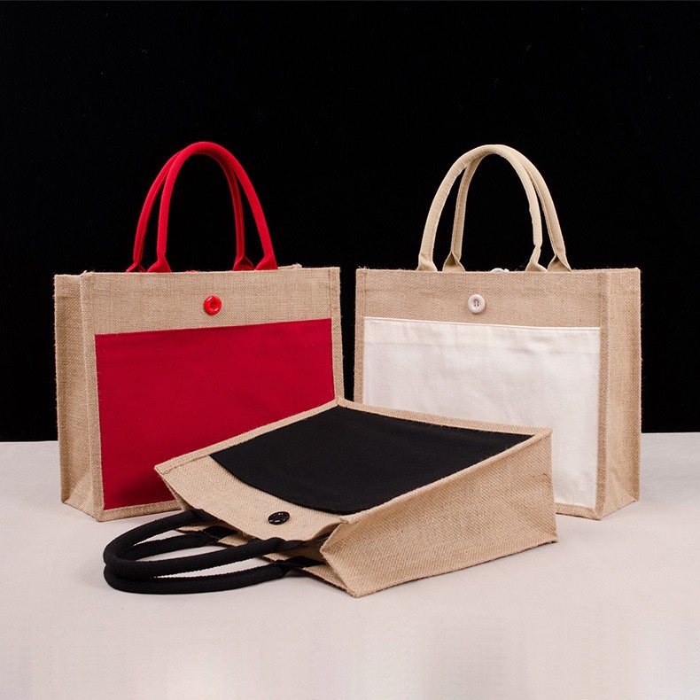 Abaca Tote Bag Linen Jute Burlap Sling Shoulder Bag Plain design Beach