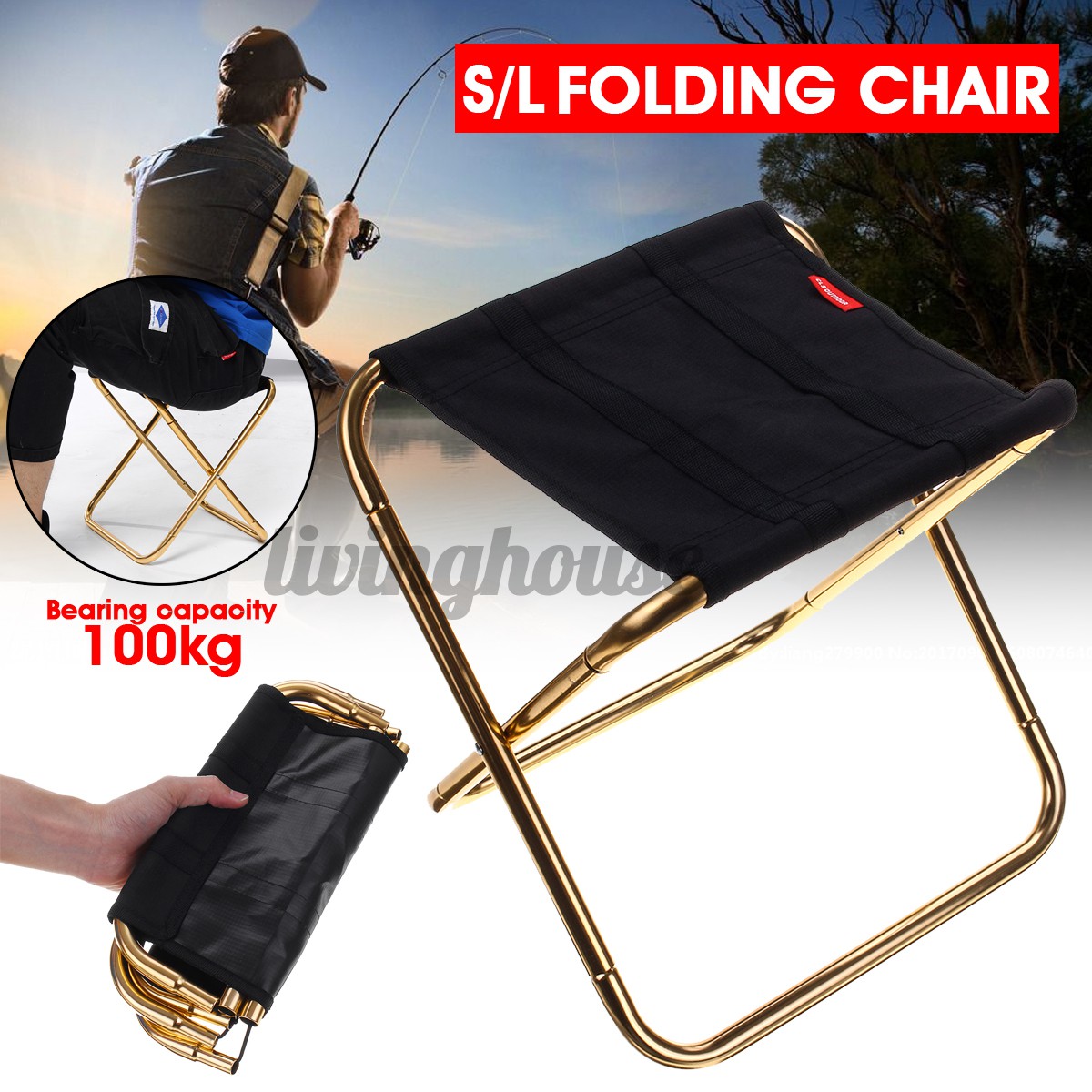 Portable Folding Chair Outdoor Camping Fishing Picnic Beach BBQ Stools Mini  Seat