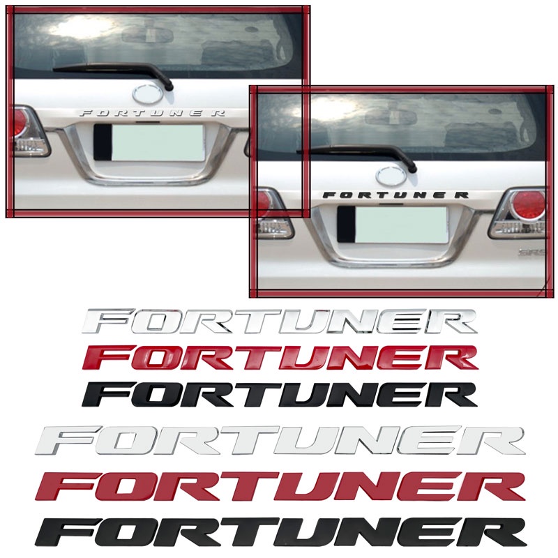 For Fortuner Car ACCESSORIES 3D car Sticker Letters Hood Emblem Chrome