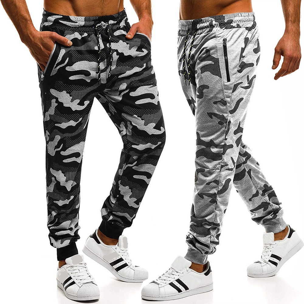 black and grey camo pants