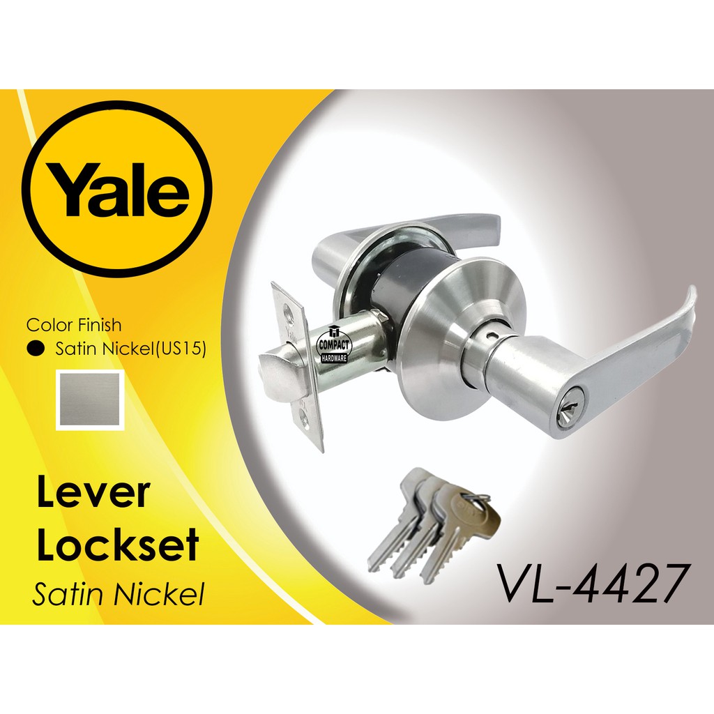 Yale Entrance Lockset Tubular Handle / Lever Type Lockset / Door