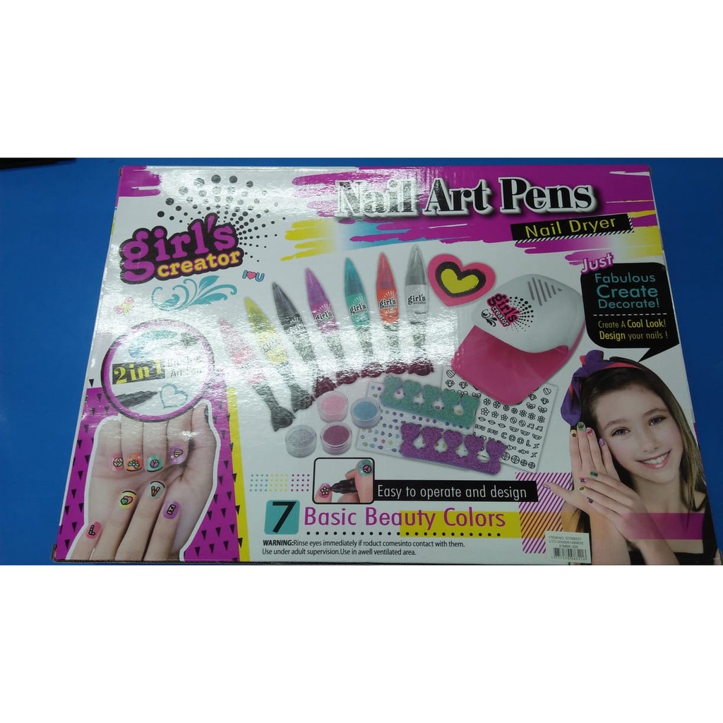 Diy 7 Colors Nail Art Pens And Accessories Set Shopee Philippines