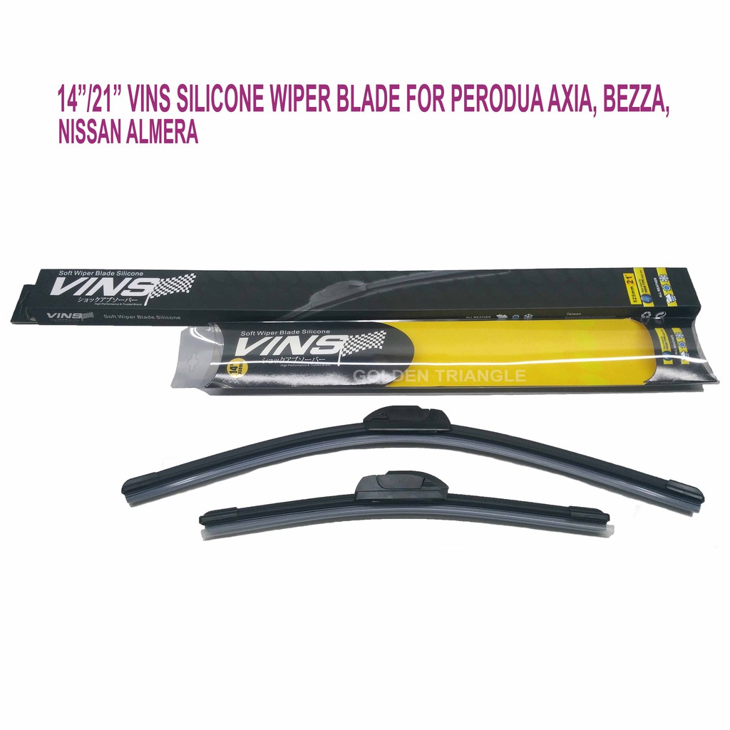 VINS SOFT WIPER BLADE SILICONE FOR PERODUA AXIA, BEZZA, NISSAN ALMERA