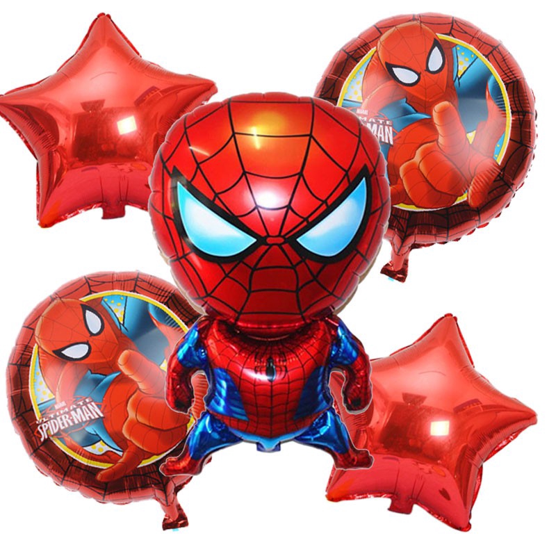 5pcs/set Spider-Man Aluminum Foil Balloons Happy Birthday Party Decor ...