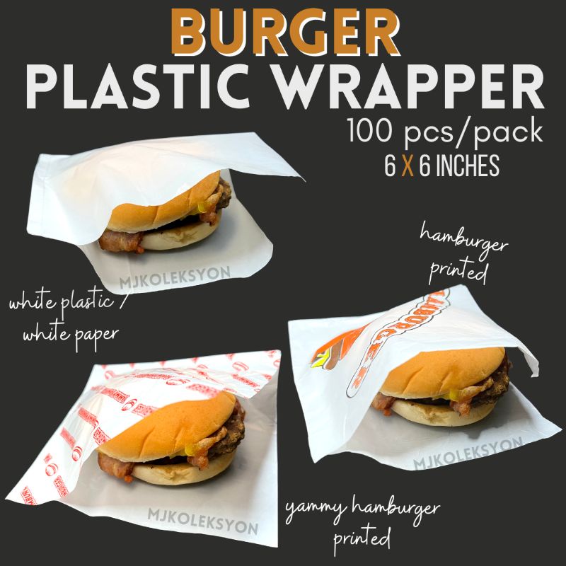 Burger Plastic Wrapper 100pcs | Shopee Philippines