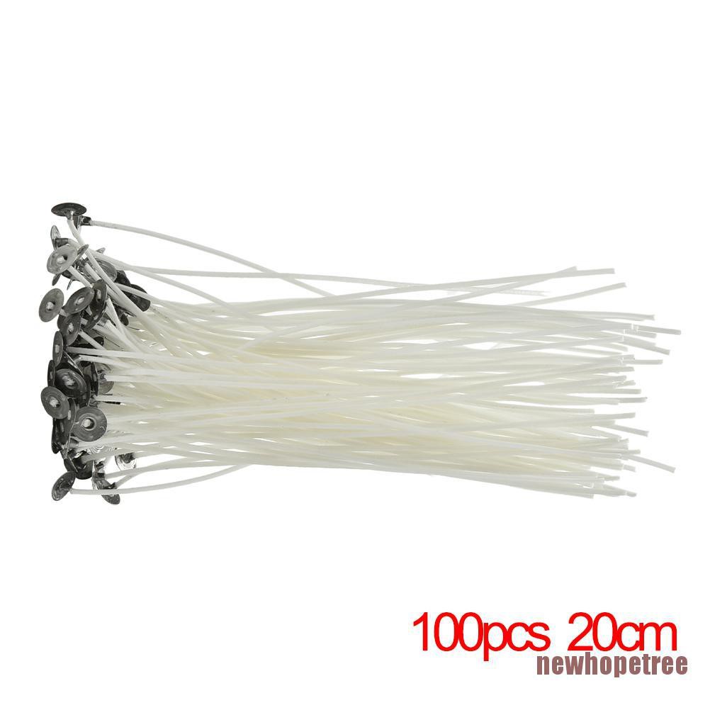 New 10-20CM Candle Wicks Cotton Core Waxed Wick with Sustainer 20/50/100PCS 
