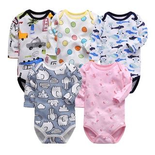 Baby Footed Pajamas Rompers 3 Packs Infant Cotton Long Sleeve Jumpsuit Newborn Sleepsuit Bodysuit for 0-3 Months